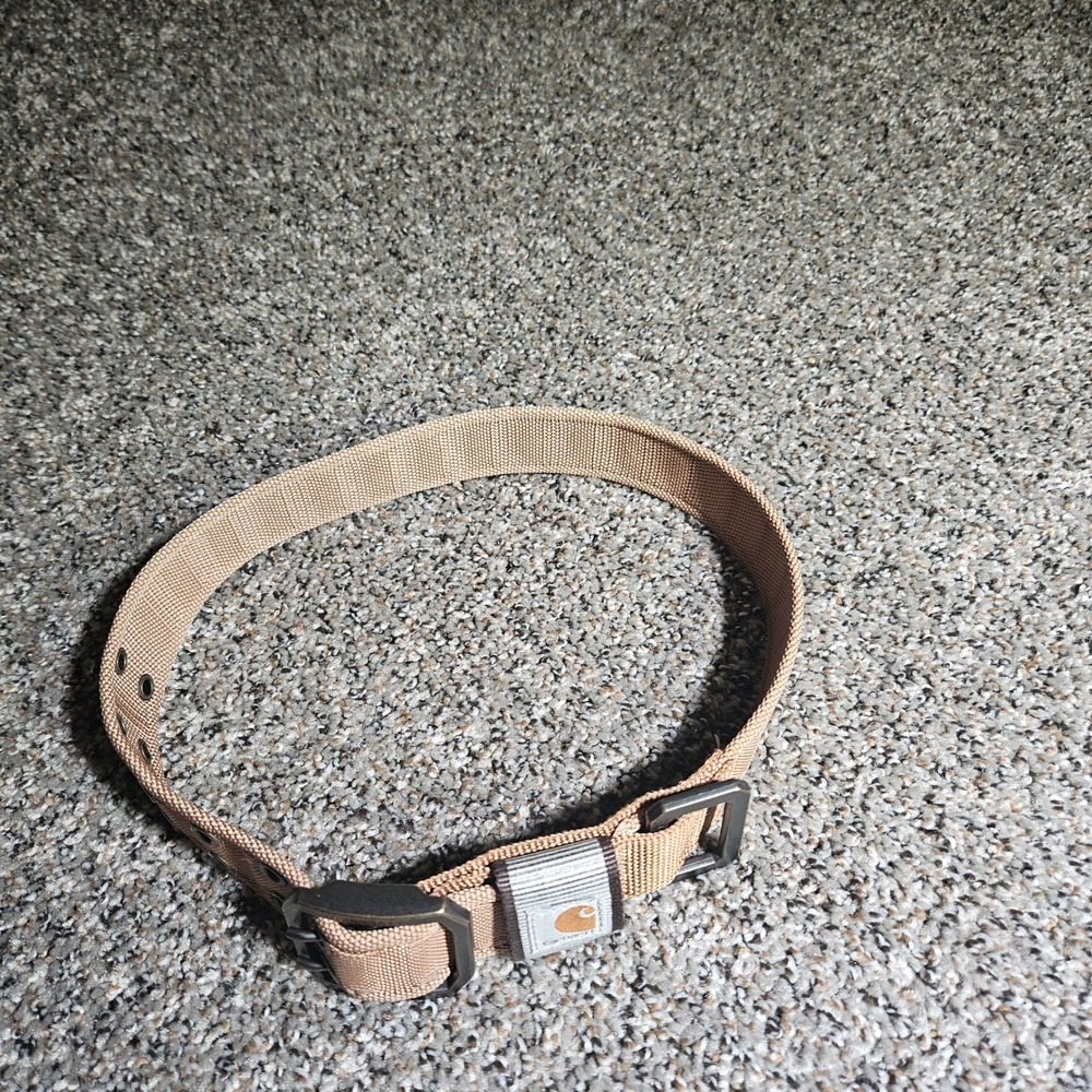 Carhartt Journeyman Dog Collar Tan Nylon Webbing Metal Buckle Large 27 Inch